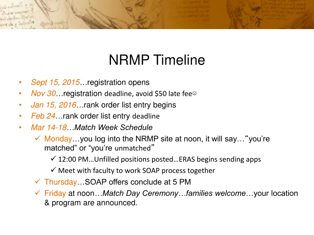 nrmp timeline
