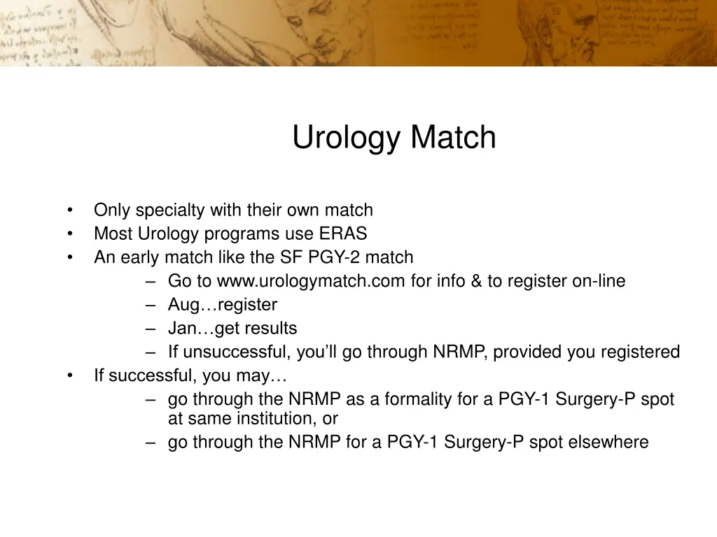 urology match