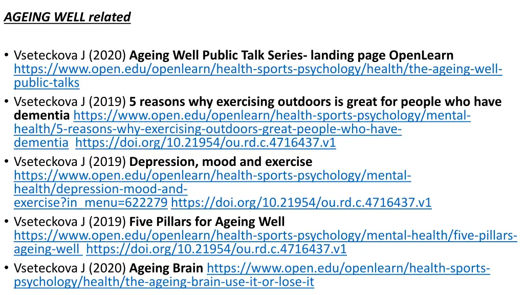 ageing well related