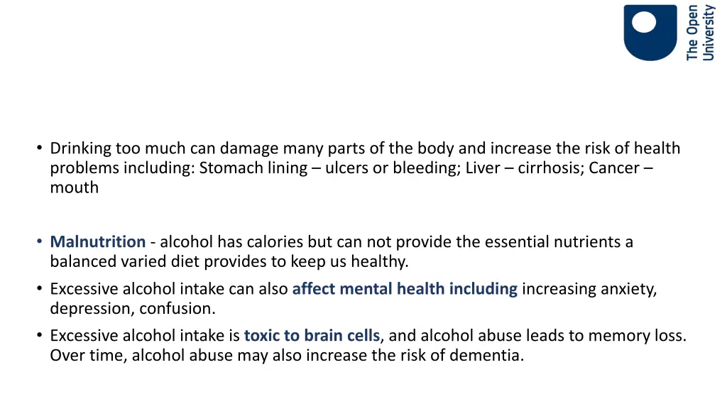 drinking too much can damage many parts