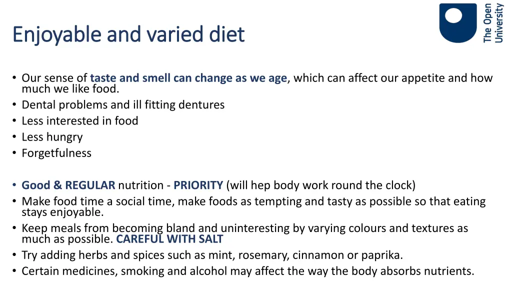 enjoyable and varied diet enjoyable and varied