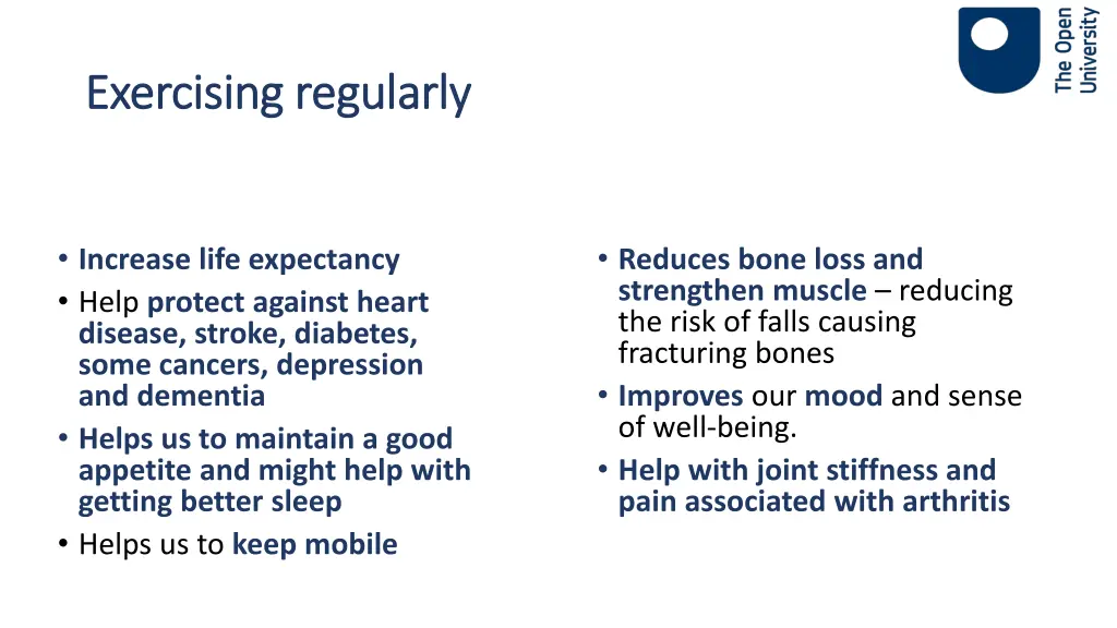 exercising regularly exercising regularly
