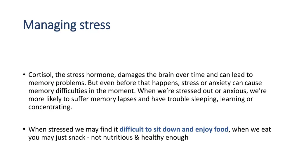 managing stress managing stress