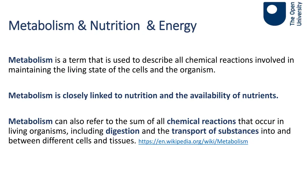 metabolism nutrition energy metabolism nutrition