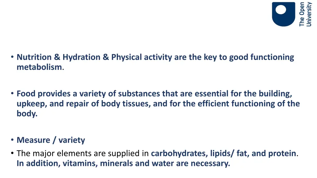 nutrition hydration physical activity