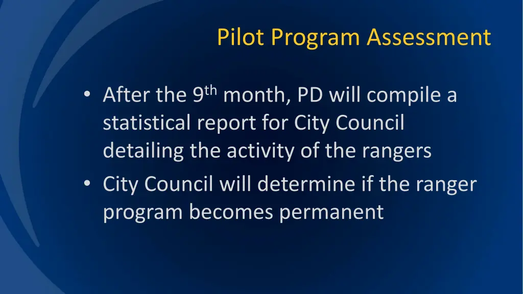 pilot program assessment