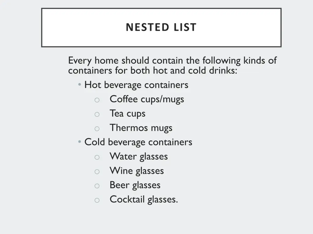 nested list