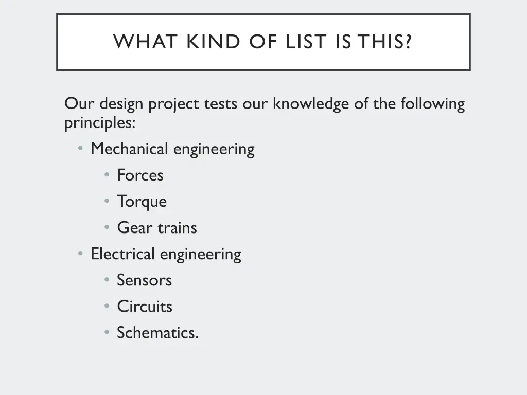 what kind of list is this