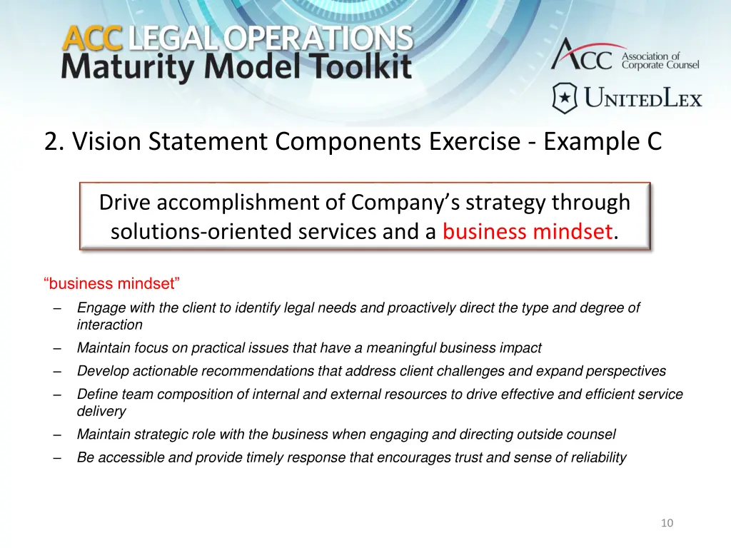 2 vision statement components exercise example c