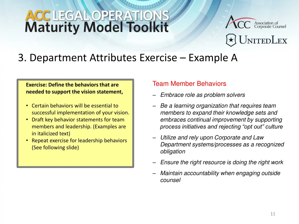 3 department attributes exercise example a