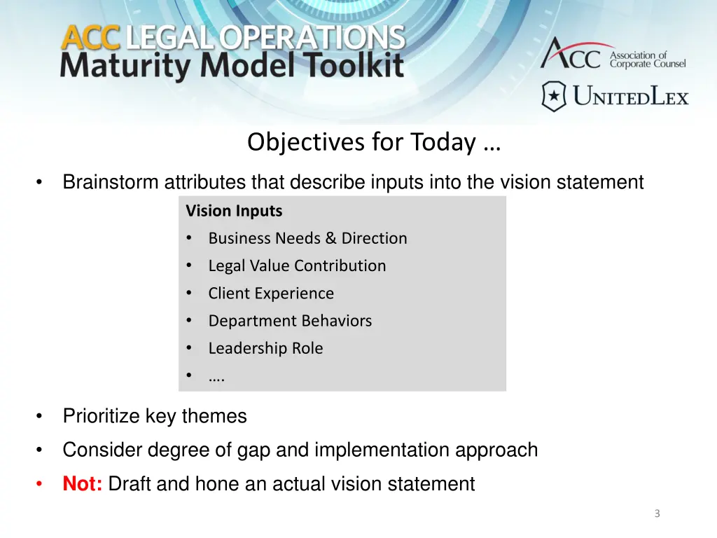 objectives for today