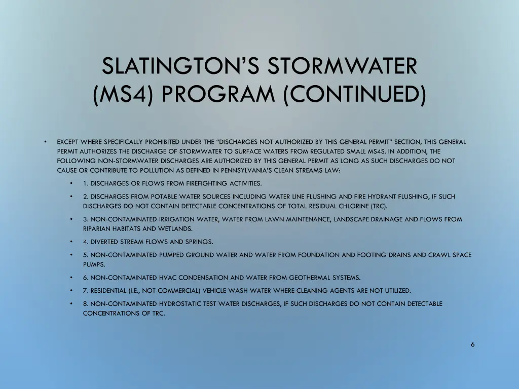 slatington s stormwater ms4 program continued