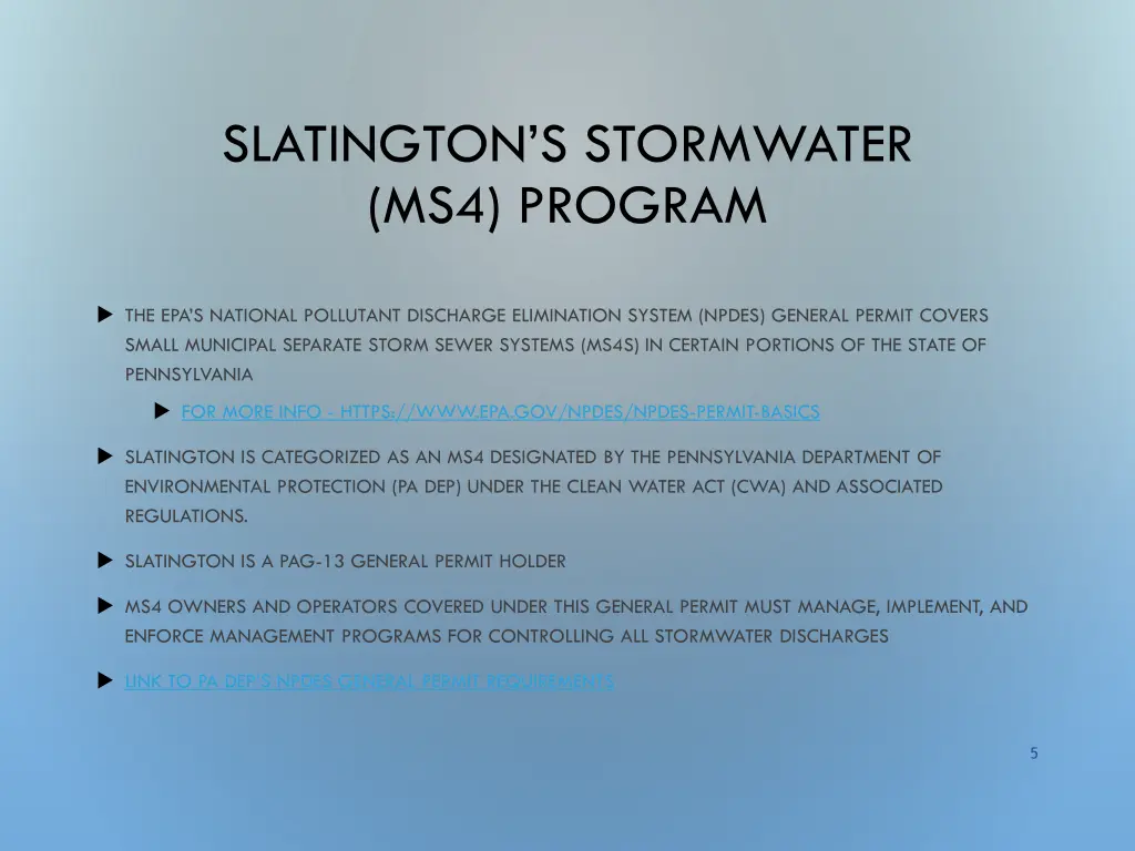 slatington s stormwater ms4 program