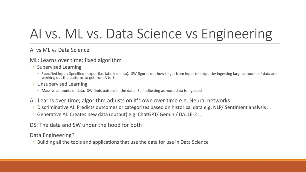 ai vs ml vs data science vs engineering