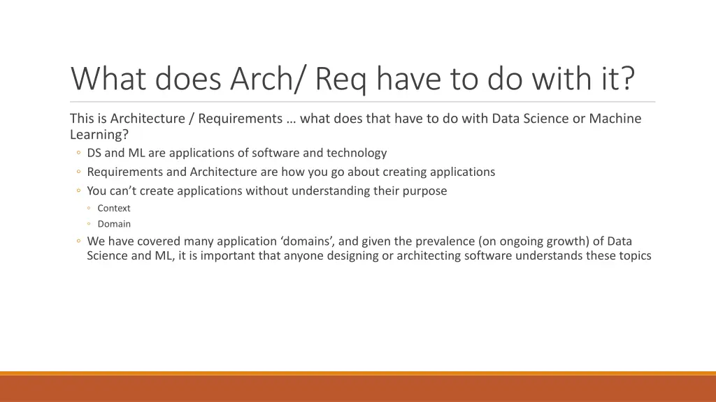 what does arch req have to do with it