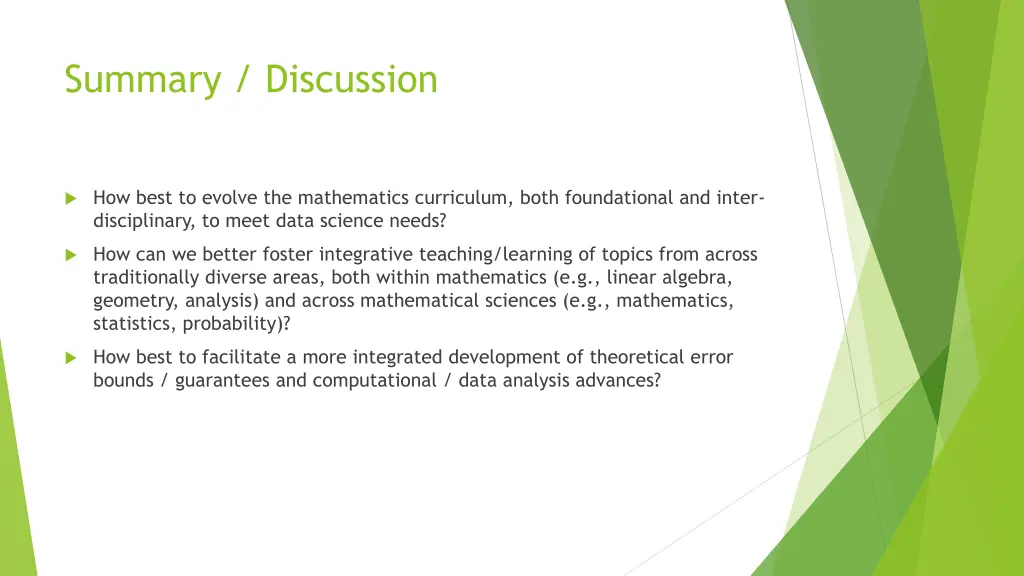 summary discussion 1