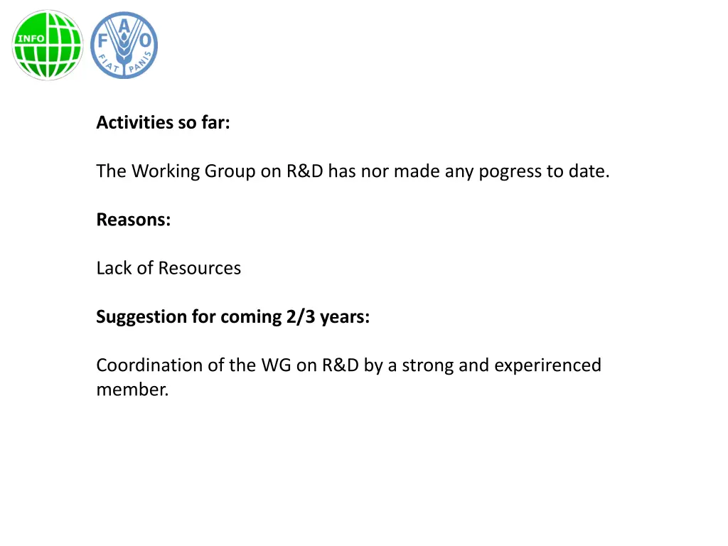 activities so far