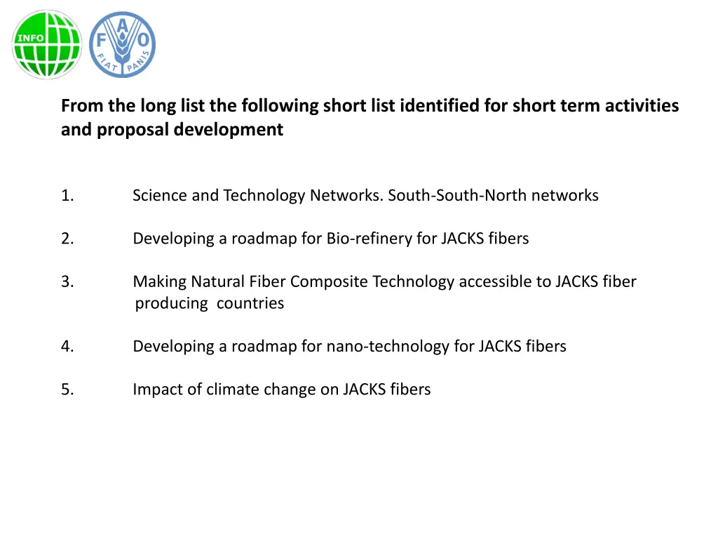 from the long list the following short list