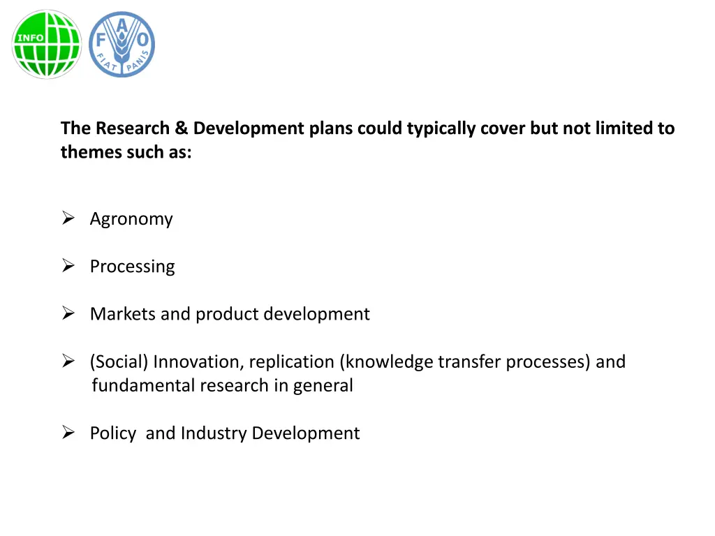 the research development plans could typically