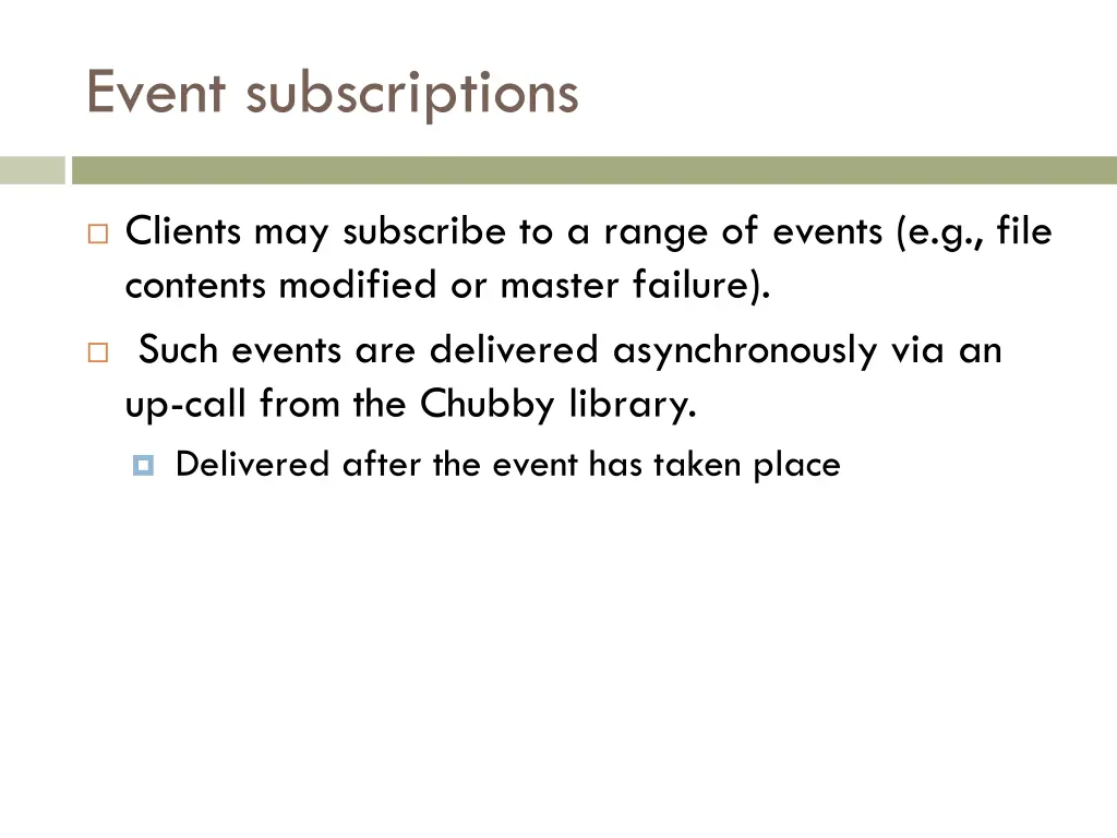 event subscriptions