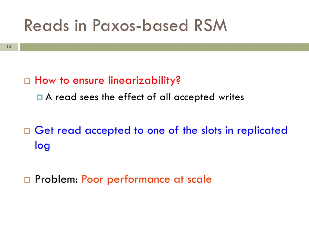 reads in paxos based rsm 2