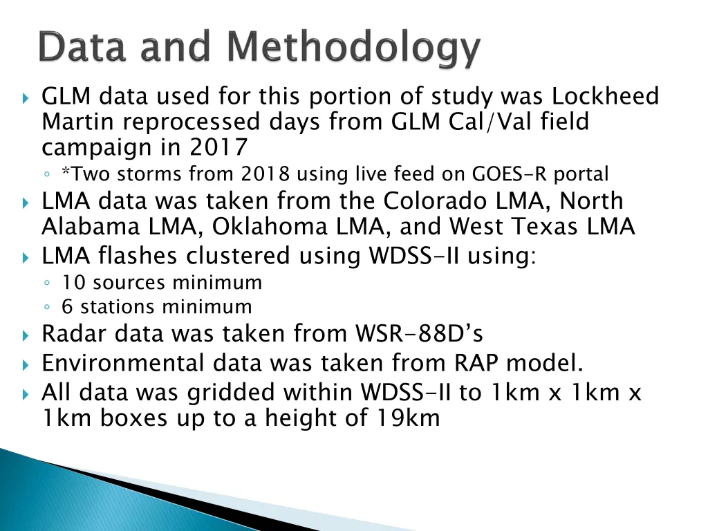 glm data used for this portion of study