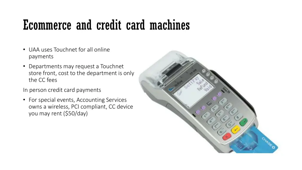 ecommerce and credit card machines
