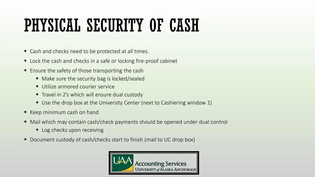 physical security of cash