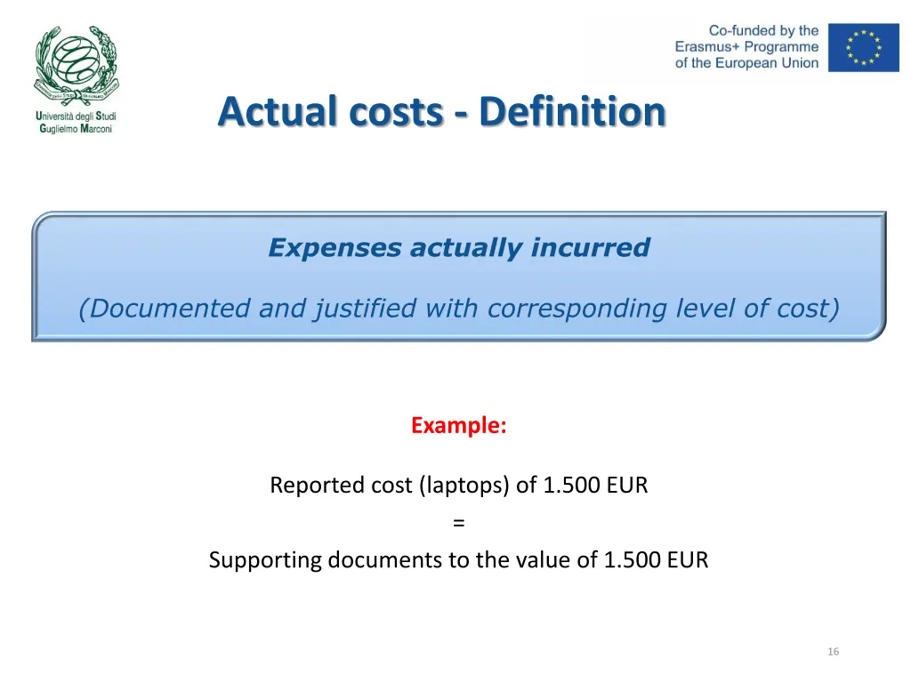 actual costs definition