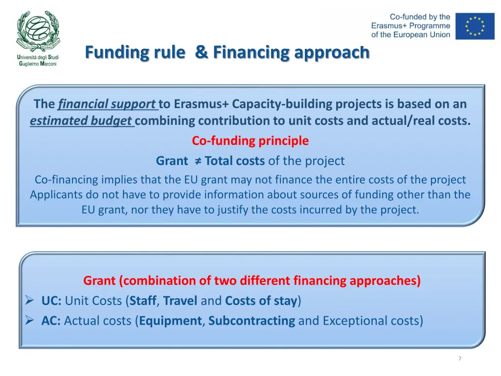 funding rule financing approach 1