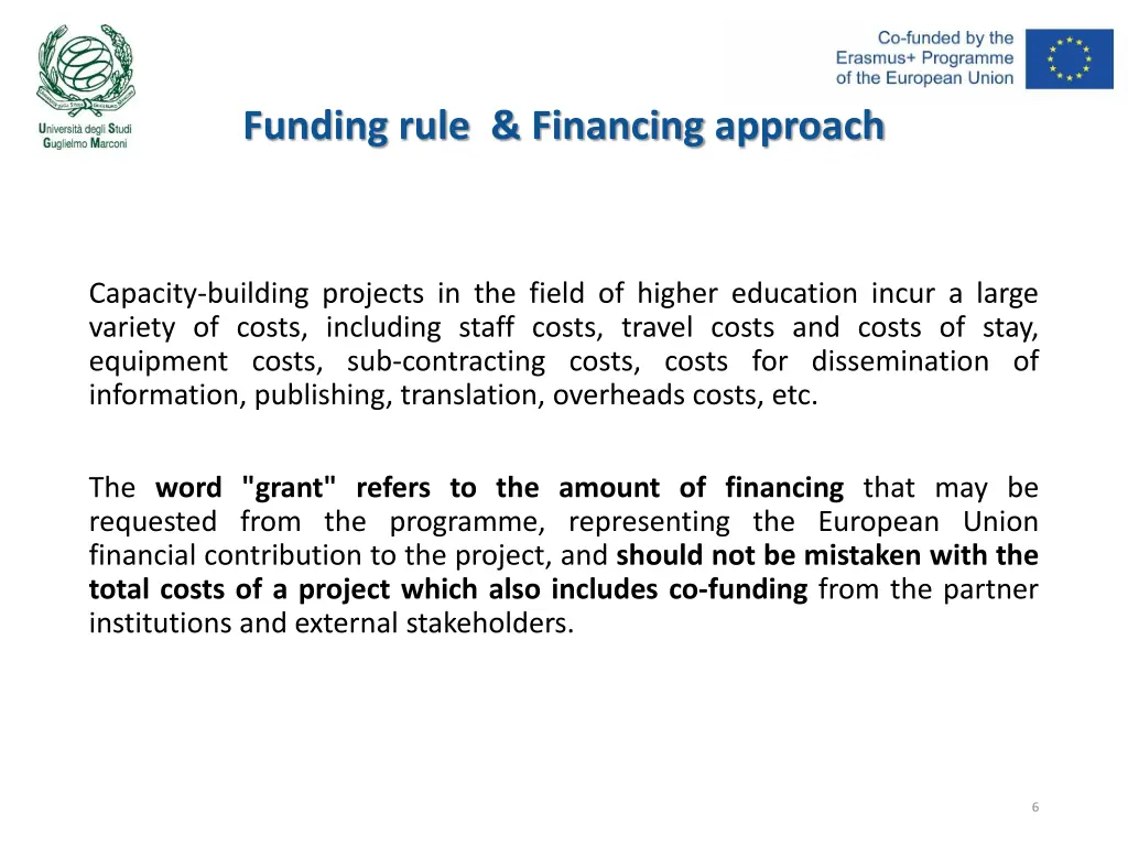 funding rule financing approach
