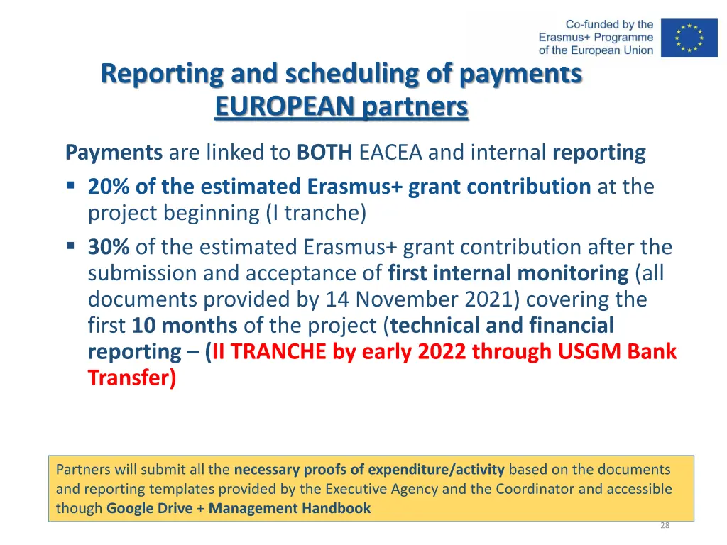 reporting and scheduling of payments european