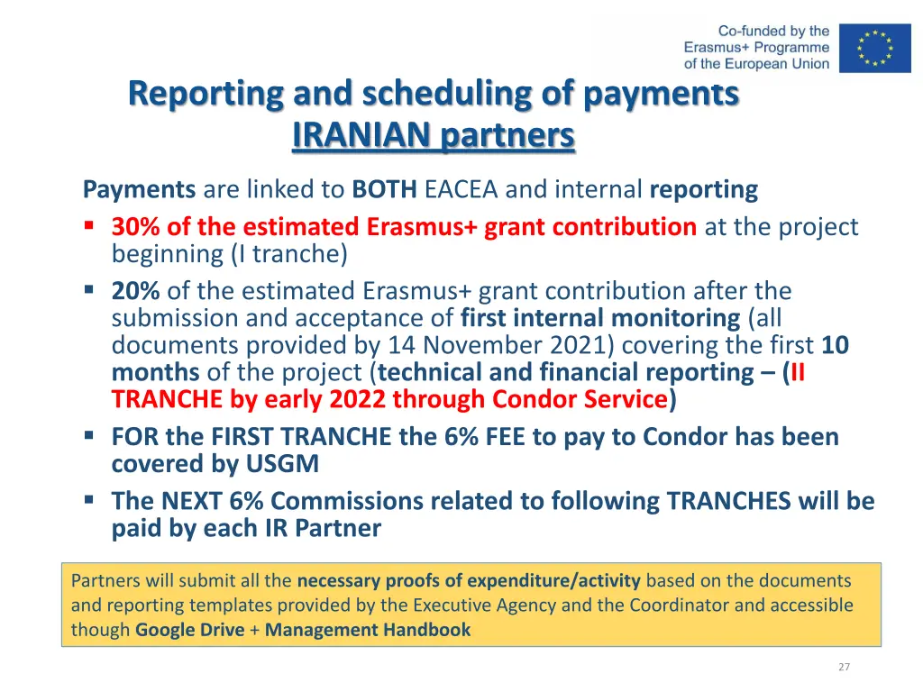 reporting and scheduling of payments iranian