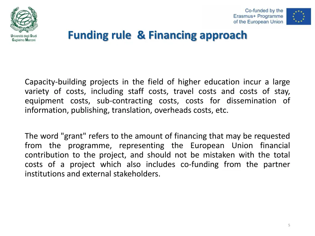 funding rule financing approach