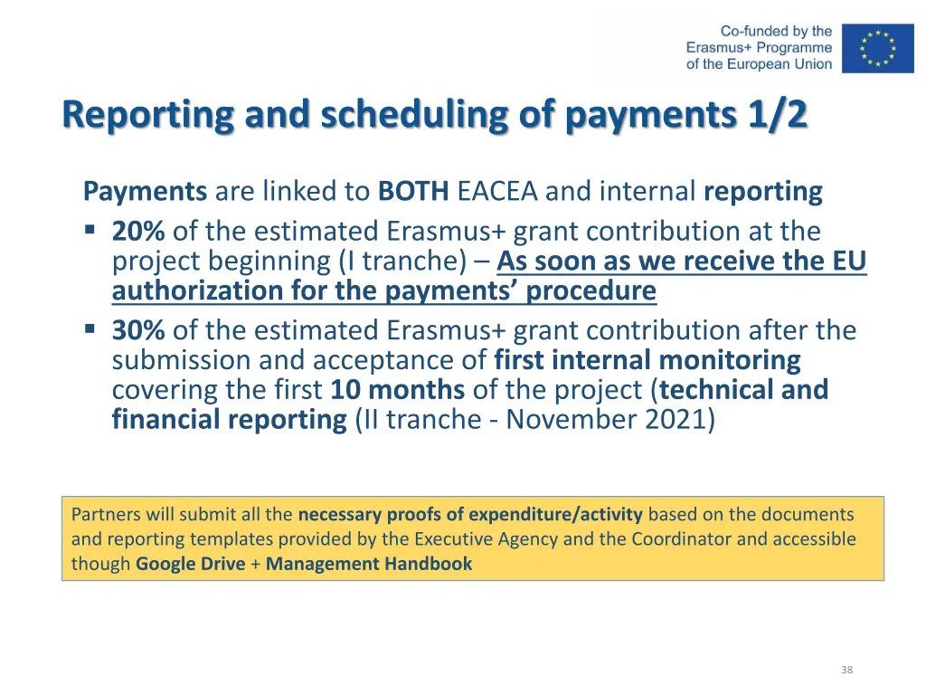 reporting and scheduling of payments 1 2