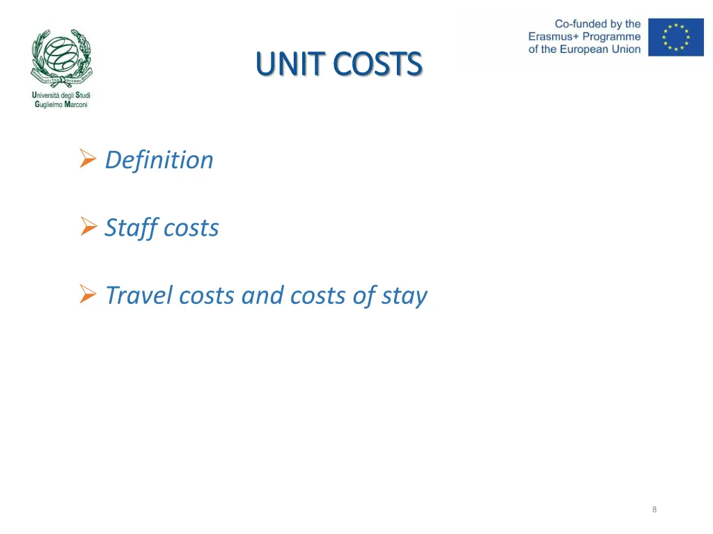 unit costs unit costs