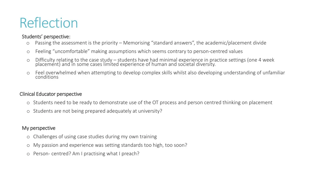 reflection students perspective students