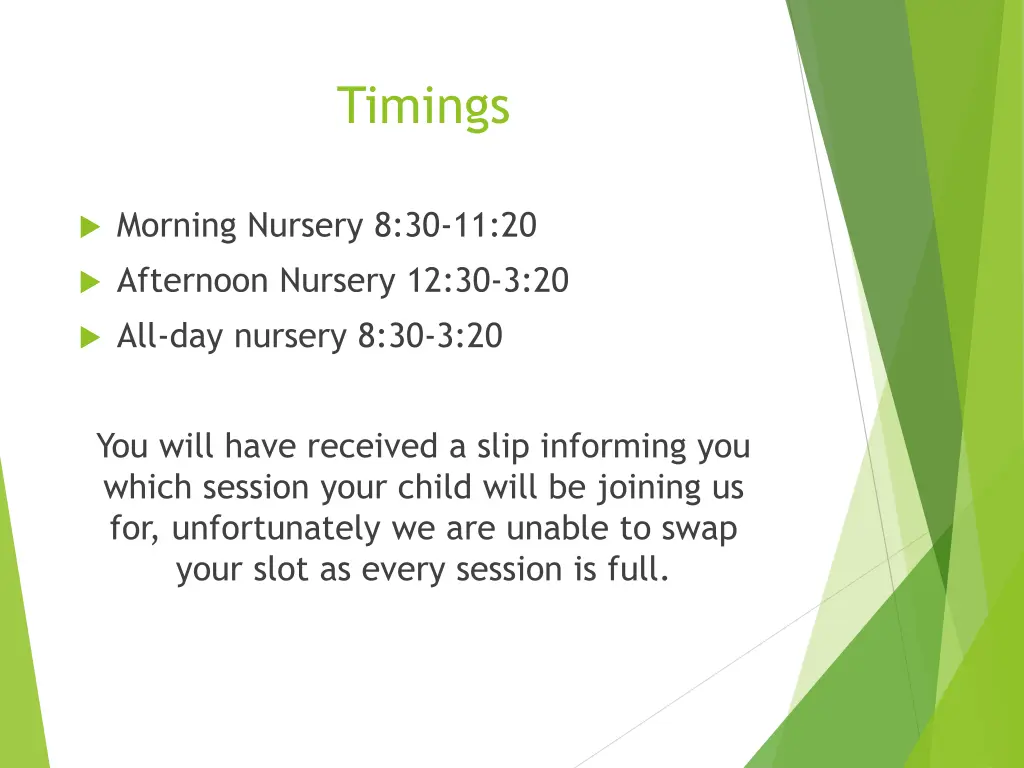 timings