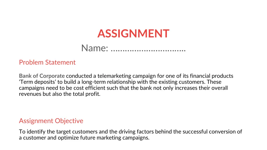assignment name
