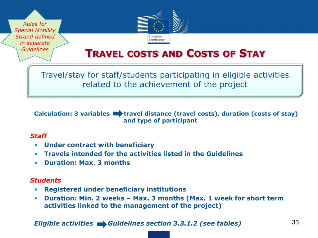 rules for special mobility strand defined