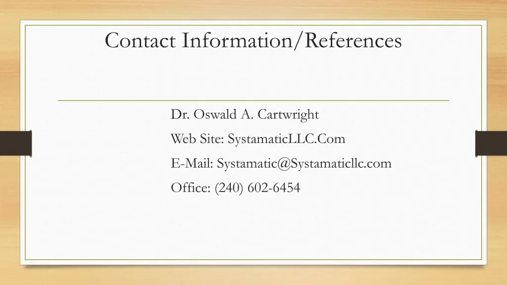 contact information references