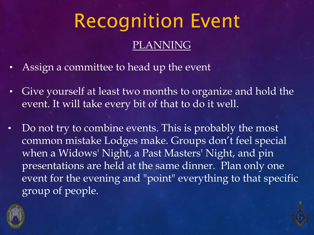 recognition event