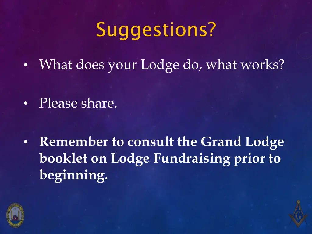 suggestions