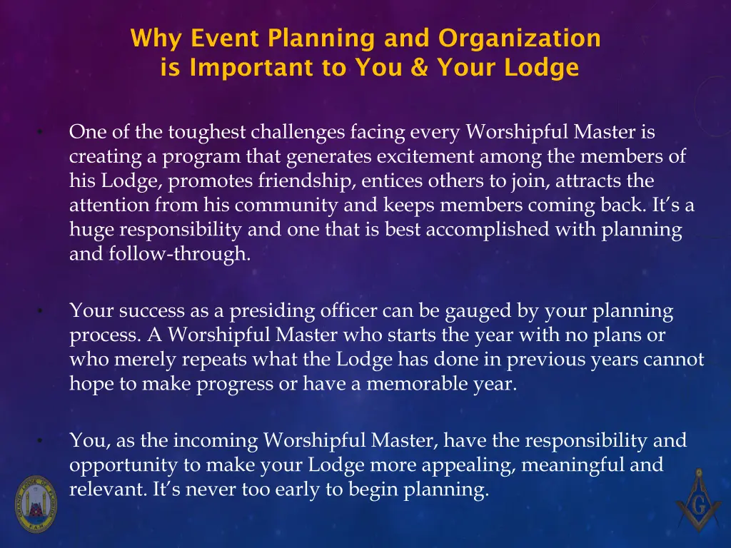 why event planning and organization is important