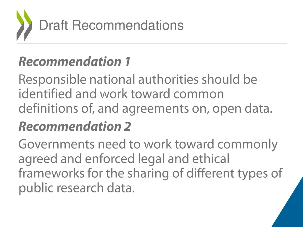 draft recommendations