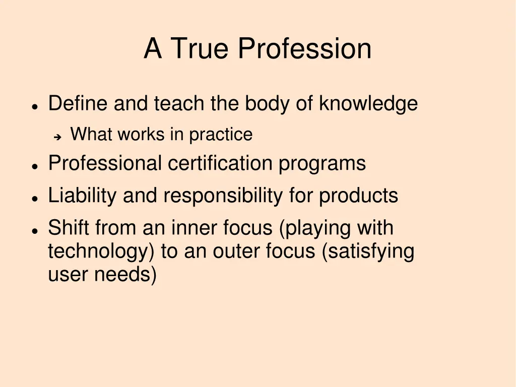 a true profession