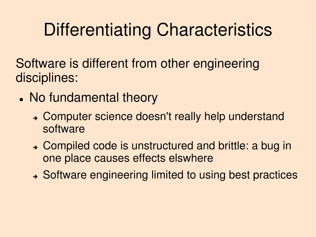 differentiating characteristics