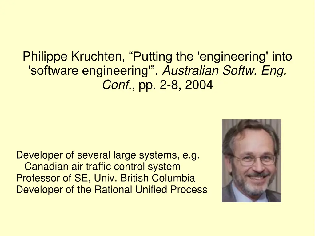 philippe kruchten putting the engineering into