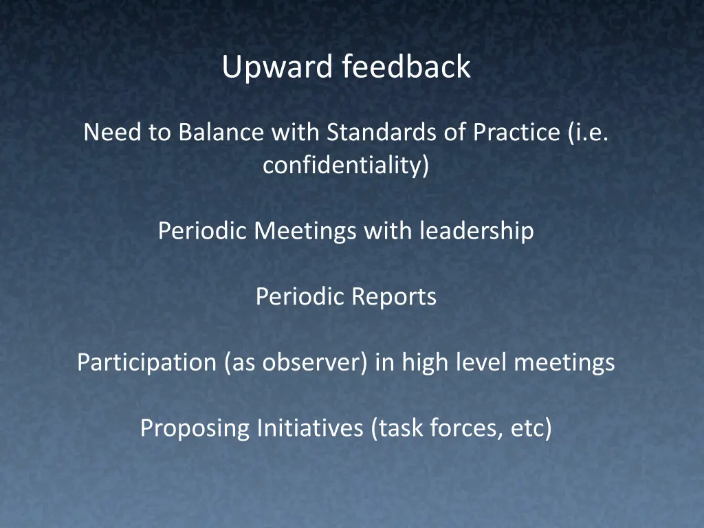 upward feedback