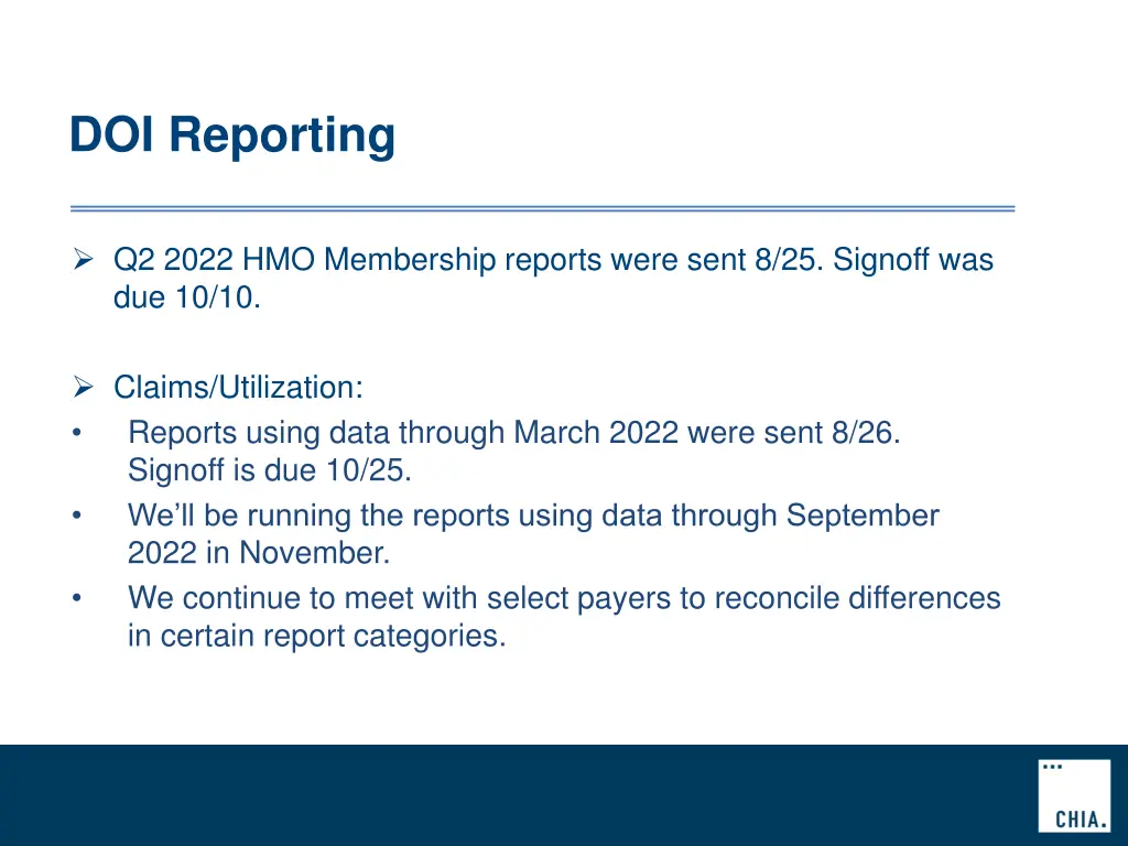doi reporting